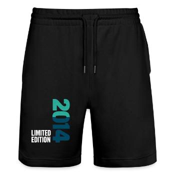 12th Birthday Level 12 Unlocked 2014 - Stanley/Stella Trainer Unisex Organic Jogging Shorts - black - Front - Nik (191cm) & Marisol (170cm)