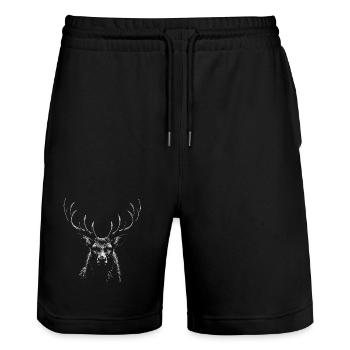 Cerf - Short de jogging bio TRAINER Stanley/Stella unisexe - noir - Devant - Nik (191cm) & Marisol (170cm)