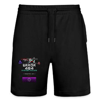 Cyberpunk & Static - Stanley/Stella Trainer Unisex Organic Jogging Shorts - black - Front - Nik (191cm) & Marisol (170cm)