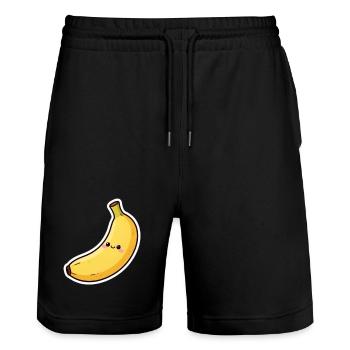 Cadeau de banane Kawaii - Short de jogging bio TRAINER Stanley/Stella unisexe - noir - Devant - Nik (191cm) & Marisol (170cm)