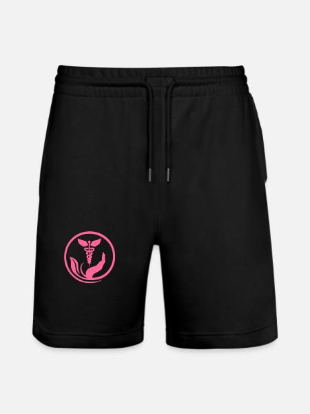 Benevolent Hand and Pink Caduceus - Stanley/Stella Trainer Unisex Organic Jogging Shorts - black