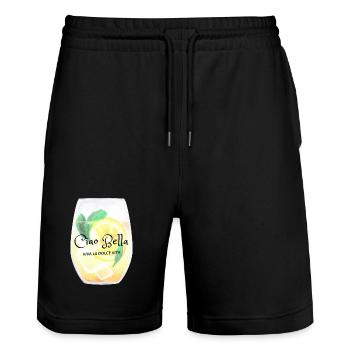 Ciao Bella Citrus Glow - Stanley/Stella Trainer Unisex Organic Jogging Shorts - black - Front - Nik (191cm) & Marisol (170cm)