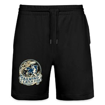 TAILWIND CATCH CLUB Dog - Stanley/Stella Trainer Unisex Organic Jogging Shorts - black - Front - Nik (191cm) & Marisol (170cm)
