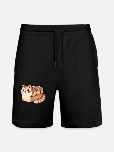 Cozy Cat Loaf Illustration - Stanley/Stella Trainer Unisex Organic Jogging Shorts - black