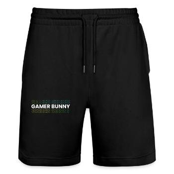 Games, Gamer, Gamescon - Stanley/Stella Unisex Bio Joggingshorts Trainer  - Schwarz - Vorne - Nik (191cm) & Marisol (170cm)