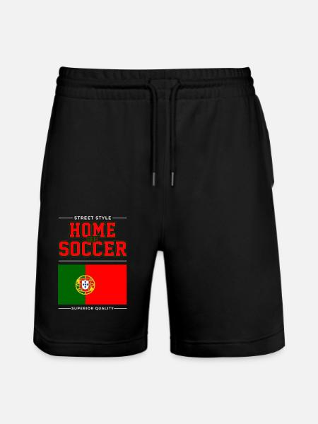 Home of Soccer - Stanley/Stella Trainer Unisex Organic Jogging Shorts - black