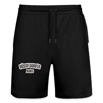 Düsseldorfer Jungs - Stanley/Stella Unisex Bio Joggingshorts Trainer  - Schwarz - Vorne - Nik (191cm) & Marisol (170cm)
