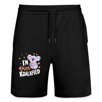Koala Koala Koala Bear Animal - Stanley/Stella Trainer Unisex Organic Jogging Shorts - black - Front - Nik (191cm) & Marisol (170cm)