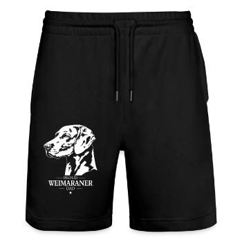 Braque de Weimar Papa Chiens Chien Chasse Chiens Wilsigns - Short de jogging bio TRAINER Stanley/Stella unisexe - noir - Devant - Nik (191cm) & Marisol (170cm)