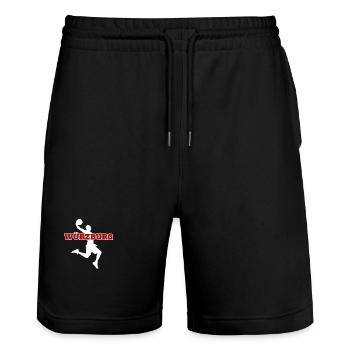 Würzburg, my city! - Stanley/Stella Trainer Unisex Organic Jogging Shorts - black - Front - Nik (191cm) & Marisol (170cm)