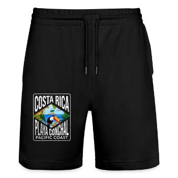 Costa Rica playa conchal - Short de jogging bio TRAINER Stanley/Stella unisexe - noir - Devant - Nik (191cm) & Marisol (170cm)
