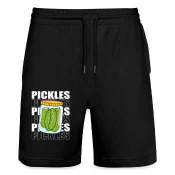 Cucumber Cucumber Pickle - Stanley/Stella Trainer Unisex Organic Jogging Shorts - black - Front - Nik (191cm) & Marisol (170cm)