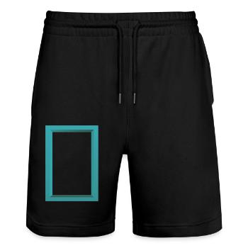 picture frame - Stanley/Stella Trainer Unisex Organic Jogging Shorts - black - Front - Nik (191cm) & Marisol (170cm)
