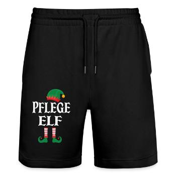 Weihnachts Pflege Elf - Stanley/Stella Unisex Bio Joggingshorts Trainer  - Schwarz - Vorne - Nik (191cm) & Marisol (170cm)