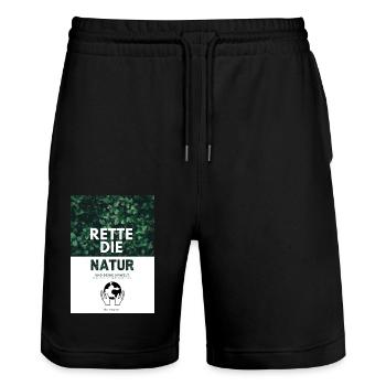 Rette die Natur - Stanley/Stella Unisex Bio Joggingshorts Trainer  - Schwarz - Vorne - Nik (191cm) & Marisol (170cm)