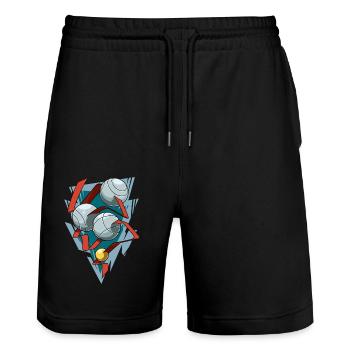 Petanque Boccia Boule Kugelspiel - Stanley/Stella Unisex Bio Joggingshorts Trainer  - Schwarz - Vorne - Nik (191cm) & Marisol (170cm)