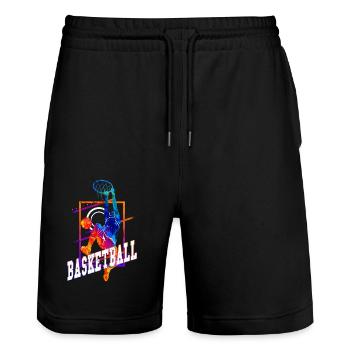 Basketteur Basketteur Vintage Coloré - Short de jogging bio TRAINER Stanley/Stella unisexe - noir - Devant - Nik (191cm) & Marisol (170cm)