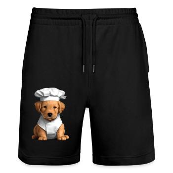Restaurateur Golden Retriever Cooking Dogs Puppy - Short de jogging bio TRAINER Stanley/Stella unisexe - noir - Devant - Nik (191cm) & Marisol (170cm)