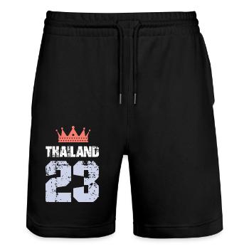 Thailand 23 Jersey 2023 - Stanley/Stella Trainer Unisex Organic Jogging Shorts - black - Front - Nik (191cm) & Marisol (170cm)