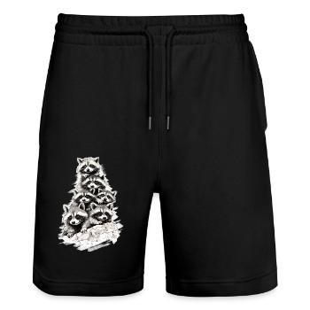 Ratons laveurs - Short de jogging bio TRAINER Stanley/Stella unisexe - noir - Devant - Nik (191cm) & Marisol (170cm)