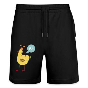 Vogel - Stanley/Stella Unisex Bio Joggingshorts Trainer  - Schwarz - Vorne - Nik (191cm) & Marisol (170cm)