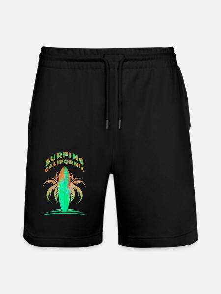 Surfing California 2 - Stanley/Stella Trainer Unisex Organic Jogging Shorts - black
