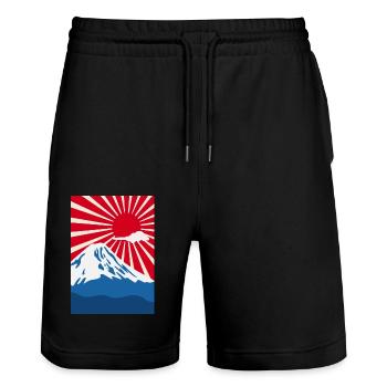 Mont Fuji - Short de jogging bio TRAINER Stanley/Stella unisexe - noir - Devant - Nik (191cm) & Marisol (170cm)