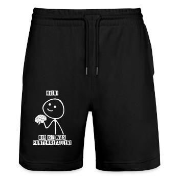 Funny Saying Funny Humor Gift Idea - Stanley/Stella Trainer Unisex Organic Jogging Shorts - black - Front - Nik (191cm) & Marisol (170cm)