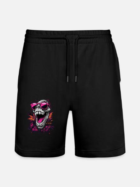 Dino-Schädel - Stanley/Stella Unisex Bio Joggingshorts Trainer  - Schwarz