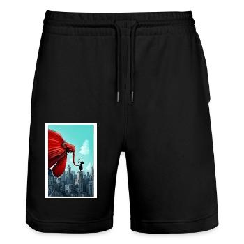un air de Banksy - Short de jogging bio TRAINER Stanley/Stella unisexe - noir - Devant - Nik (191cm) & Marisol (170cm)