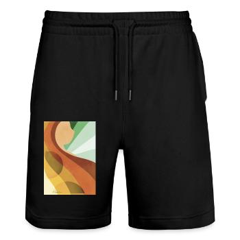 Vintage Woman - Stanley/Stella Trainer Unisex Organic Jogging Shorts - black - Front - Nik (191cm) & Marisol (170cm)