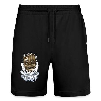 I am the Baum - Stanley/Stella Unisex Bio Joggingshorts Trainer  - Schwarz - Vorne - Nik (191cm) & Marisol (170cm)