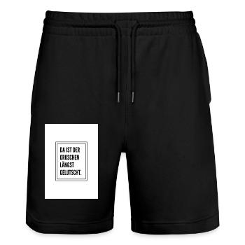 Groschen - Stanley/Stella Unisex Bio Joggingshorts Trainer  - Schwarz - Vorne - Nik (191cm) & Marisol (170cm)