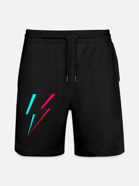 Lightning Logo - Stanley/Stella Trainer Unisex Organic Jogging Shorts - black