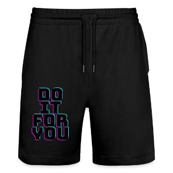 DOITFORYOU - Short de jogging bio TRAINER Stanley/Stella unisexe - noir - Devant - Nik (191cm) & Marisol (170cm)