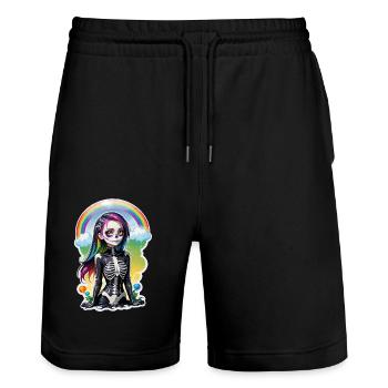 halloween - rock et arc en ciel - Short de jogging bio TRAINER Stanley/Stella unisexe - noir - Devant - Nik (191cm) & Marisol (170cm)