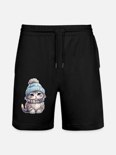Chat d’hiver - Short de jogging bio TRAINER Stanley/Stella unisexe - noir