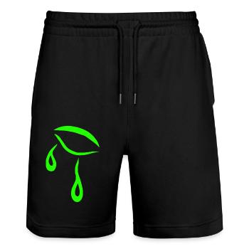 Eyelash Green Tattoo Tears - Stanley/Stella Trainer Unisex Organic Jogging Shorts - black - Front - Nik (191cm) & Marisol (170cm)