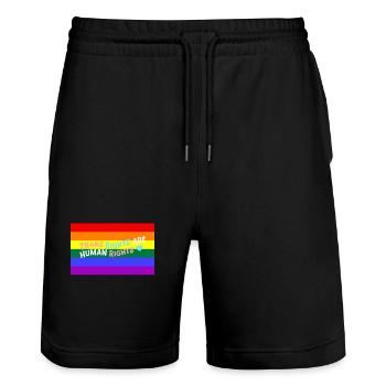 Trans Rights Are Human Rights - trans equality - Stanley/Stella Unisex Bio Joggingshorts Trainer  - Schwarz - Vorne - Nik (191cm) & Marisol (170cm)