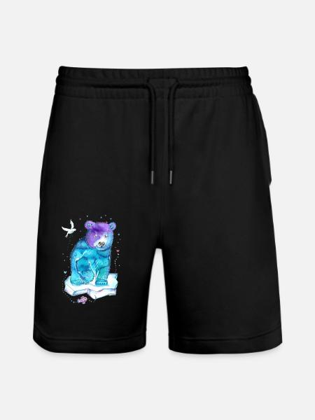 Gute Laune Eisbär - Stanley/Stella Unisex Bio Joggingshorts Trainer - Schwarz