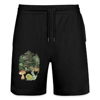 Forest Dweller Snail Children Music Child - Stanley/Stella Trainer Unisex Organic Jogging Shorts - black - Front - Nik (191cm) & Marisol (170cm)