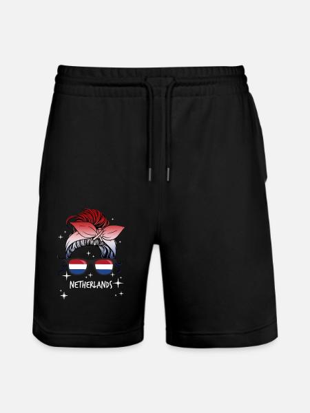 Netherlands - Stanley/Stella Trainer Unisex Organic Jogging Shorts - black