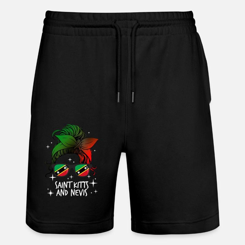 Saint Kitts et Nevis - Short de jogging bio TRAINER Stanley/Stella unisexe - noir