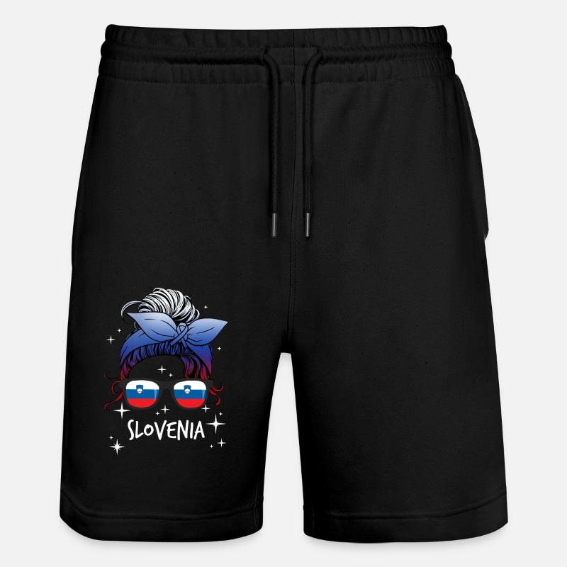 Slowenien - Stanley/Stella Unisex Bio Joggingshorts Trainer  - Schwarz