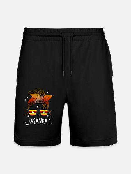 Uganda - Stanley/Stella Trainer Unisex Organic Jogging Shorts - black