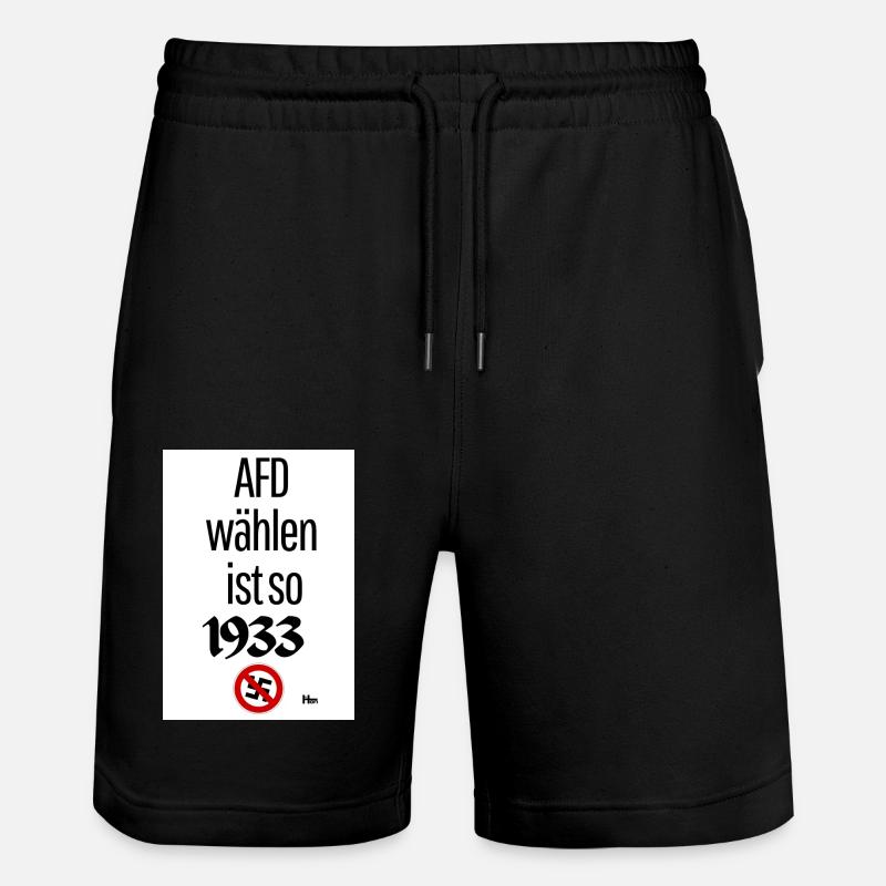 AFD wählen ist so 1933 - Stanley/Stella Unisex Bio Joggingshorts Trainer  - Schwarz