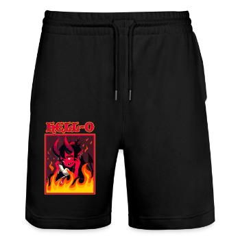 Hell-o Femmes Bonjour Je Suis Une Extravertie Drôle - Short de jogging bio TRAINER Stanley/Stella unisexe - noir - Devant - Nik (191cm) & Marisol (170cm)