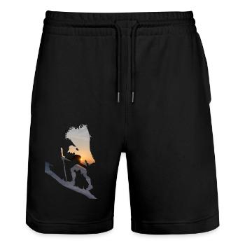 Conquérant des montagnes - Short de jogging bio TRAINER Stanley/Stella unisexe - noir - Devant - Nik (191cm) & Marisol (170cm)