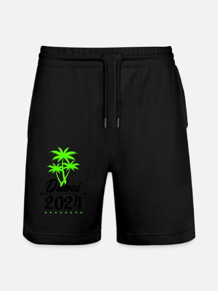 dubai 2024 palmen - Stanley/Stella Unisex Bio Joggingshorts Trainer  - Schwarz