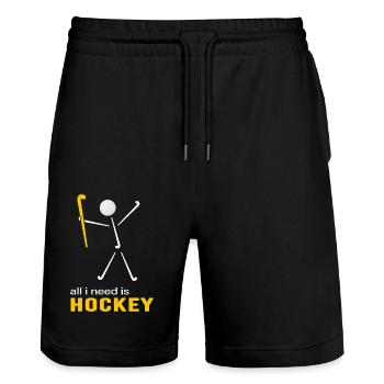 Field Hockey Hockey Hockey Players Hockey Season - Stanley/Stella Trainer Unisex Organic Jogging Shorts - black - Front - Nik (191cm) & Marisol (170cm)
